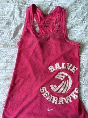 Nike Hot Pink Dri-FIT Racerback Tank with White Salve Seahawks Graphic